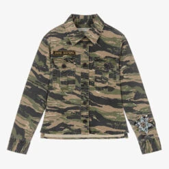 Zadig & Voltaire Zadig&Voltaire Girls Green Cotton Camo Shirt