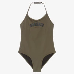 Zadig & Voltaire Zadig&Voltaire Girls Khaki Green Halterneck Swimsuit