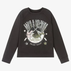 Zadig & Voltaire Zadig&Voltaire Girls Washed Black Sweatshirt