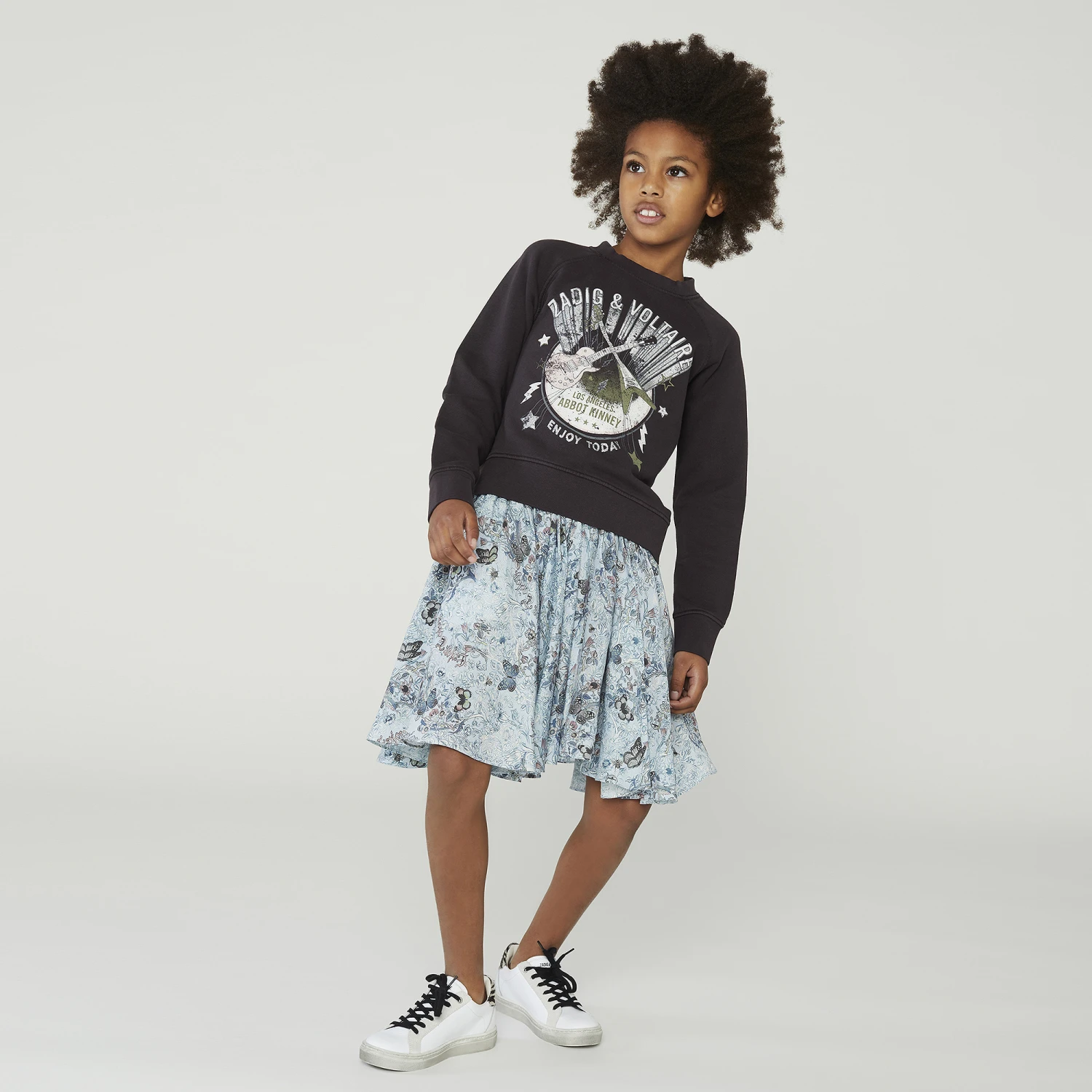 Zadig & Voltaire Zadig&Voltaire Girls Washed Black Sweatshirt 2 Zadig & Voltaire Zadig&Voltaire Girls Washed Black Sweatshirt - Image 2